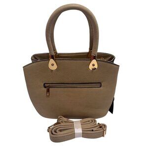 K. Carroll Faux Leather Satchel Crossbody Convertible Handbag RFID Bone NEW